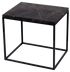 Dark Emperador brown marble side table with glossy finish, showcasing a sleek, modern design suitable for contemporary interiors.