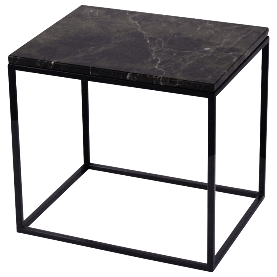 Dark Emperador brown marble side table with glossy finish, showcasing a sleek, modern design suitable for contemporary interiors.