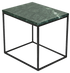 Glossy India Green marble side table with sleek design, showcasing smooth surface and elegant craftsmanship.