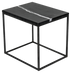 Black Nero Marquina marble side table with glossy finish, featuring a sleek and modern design.