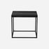 Glossy Nero Marquina marble side table with sleek black finish, featuring a modern design and sturdy base.