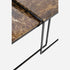 Set of two dark Emperador brown marble side tables with glossy finish, modern design, ideal for living room decor.