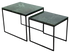 Set of two glossy India Green marble side tables from My Store, featuring sleek round tops and modern design.
