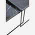 Set of two Nero Marquina black marble side tables with glossy finish, modern design, and round tops.
