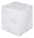 White Bianco Carrara marble cube with matte finish, showcasing smooth surface and natural marble veining, from My Store.