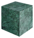 Matte India Green marble cube from My Store, showcasing smooth surface and rich green veined pattern for decorative use.