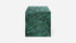 Matte India Green marble cube with smooth surface and natural green and white veining, ideal for decor or tabletop display.