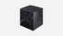 Black Nero Marquina marble cube with matte finish, showcasing smooth surfaces and sharp edges, natural stone texture visible.