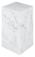 White Bianco Carrara marble pillar with smooth matte finish, showcasing elegant classical architecture style.