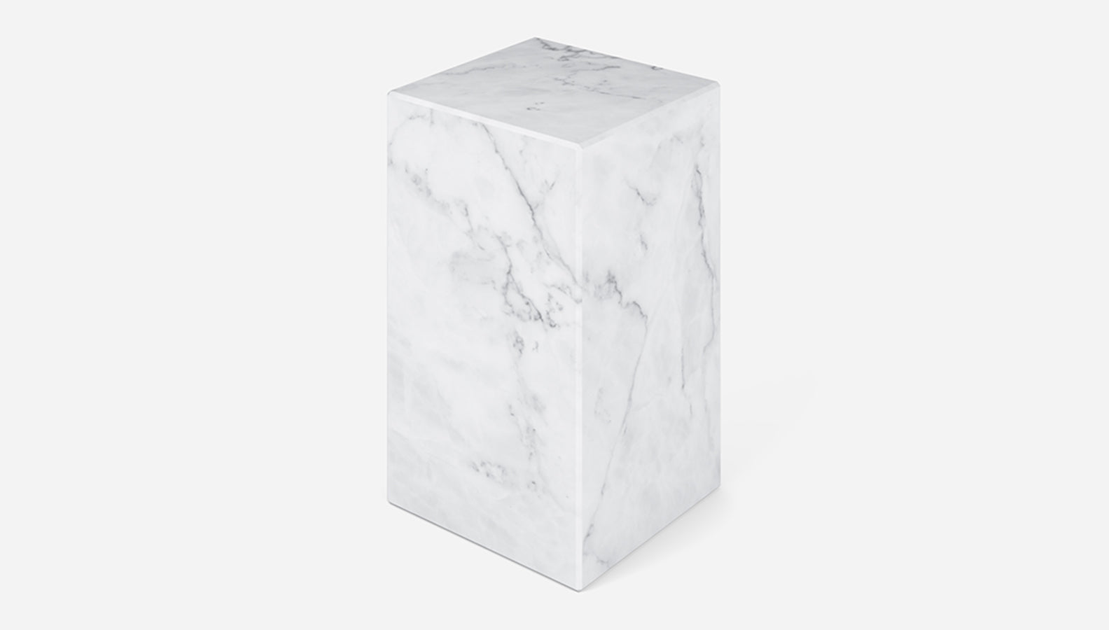 Marble pillar made of Bianco Carrara white marble with a smooth matte finish, showcasing elegant classic design.