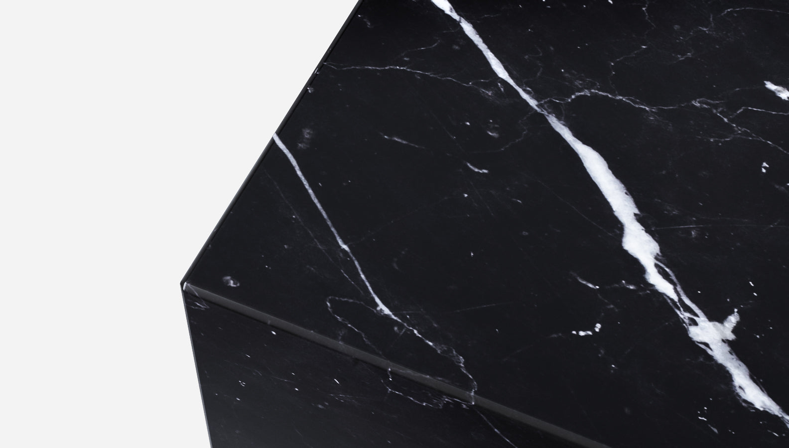 Matte Nero Marquina black marble pillar showcasing smooth surface and elegant design for interior decor.