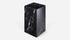 Marble pillar in Nero Marquina black with matte finish, showcasing elegant classical design and smooth polished surface.