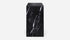 Matte Nero Marquina marble pillar featuring black and white veining, ideal for elegant interior or outdoor decor.
