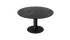 KIYO round dining table by My Store with Nero Marquina black marble top and black center-leg, glossy finish, 110 cm diameter