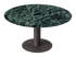 Kiyo round dining table by My Store with Verde Alpi marble top and black center-leg, glossy finish, 110 cm diameter.