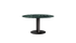 Kiyo round dining table by My Store with Verde Alpi marble top and black center-leg, glossy finish, 110 cm diameter.