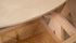 Round Crema Marfil beige marble dining table with cross-frame base, glossy finish, from My Store.