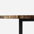 Dark Emperador brown round marble dining table with a cross-frame base, glossy finish, 110 cm diameter, by My Store.