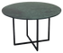 Glossy round marble dining table in India Green with cross-frame base, by My Store, ideal for modern dining spaces.