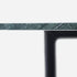 Round India Green marble dining table with glossy finish and cross-frame base, perfect for modern dining rooms.