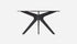 Round Nero Marquina black marble dining table with sleek arch frame, 110 cm diameter, glossy finish, modern design.