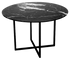Round Nero Marquina black marble dining table with cross-frame base, 110 cm diameter, glossy finish, by My Store.