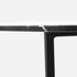 Glossy round Nero Marquina marble dining table with cross-frame base, ideal for modern kitchens and dining rooms.