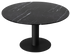 My Store KIYO round dining table in Nero Marquina black marble, matte finish with subtle scratches, diameter 110 cm.