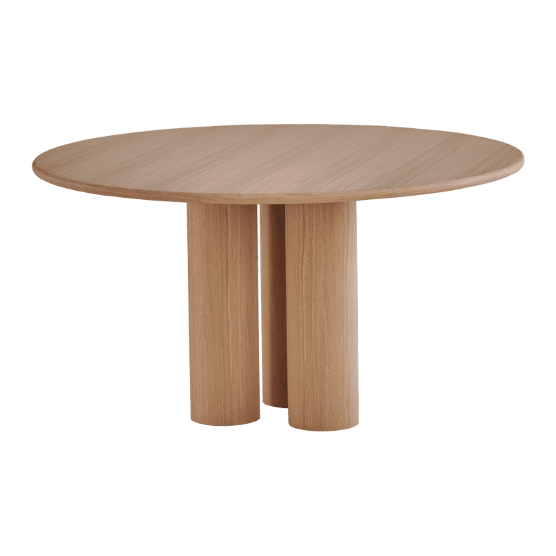 Round dining table by My Store with natural oak finish, featuring a sleek design and sturdy wooden construction.