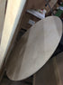 KIYO round dining table by My Store with Crema Marfil beige marble tabletop, matte finish, outlet size 120cm.