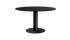 KIYO round dining table with Nero Marquina black marble top and black center-leg, in very good condition with light scratches.