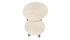 Matte round marble coffee table set in Crema Marfil beige with a sleek modern design and smooth surface.