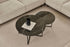Matte round marble coffee table set with Nero Marquina black marble, featuring sleek black surfaces and modern design.