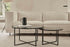 Matte Nero Marquina black round marble coffee table set with sleek, modern design for living room decor.