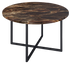 Dark Emperador brown round marble coffee table by My Store with a glossy finish, 60cm diameter, no visible damage.
