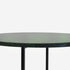 Glossy round marble coffee table in India Green with a sleek design, perfect for modern living rooms.