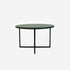 Glossy round marble coffee table in India Green with a smooth surface and modern design, by My Store.
