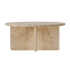Travertine LOU coffee table by My Store featuring a sleek, modern design with a smooth stone finish and sturdy base.