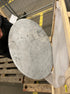 Round marble coffee table with Bianco Carrara white surface and matte light finish, 80cm diameter, by My Store.