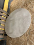 Round marble coffee table with Crema Marfil beige surface and matte finish, 80cm diameter, in perfect condition.