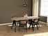 Half oval oak dining table with ash white V-frame, showcasing a smooth wooden surface and modern design.