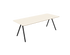 Rectangular oak dining table with ash white finish and V-frame design, ideal for modern dining spaces.