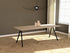Rectangular oak dining table with ash white finish and V-frame design, perfect for modern dining rooms.