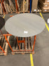 Flow round dining table in ash white oak with slightly worn edges, 140 cm diameter, natural wood grain, from My Store outlet.