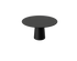 Flow round dining table with charcoal oak finish and black cylindrical base, 110 cm diameter, by My Store