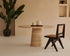 Flow round dining table by My Store with matte finish, Amarante marble cylinder top, 110 cm diameter, modern design.