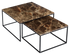 Square Marble Coffee Table set in dark Emperador brown with glossy finish, featuring modern design and durable marble surface.