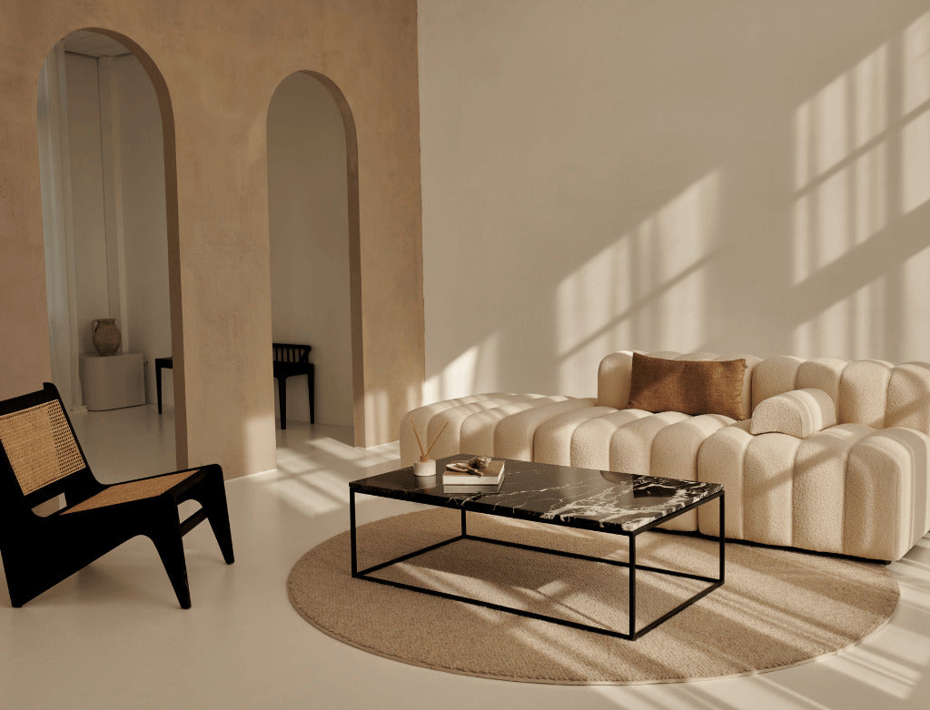 Square marble coffee table set by My Store with glossy dark Emperador brown marble finish, featuring two elegant tables.