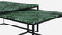 Square marble coffee table set in India Green with glossy finish, featuring two modern, square-shaped tables.