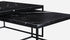 Square marble coffee table set in Nero Marquina black with glossy finish, featuring modern design and clean lines.